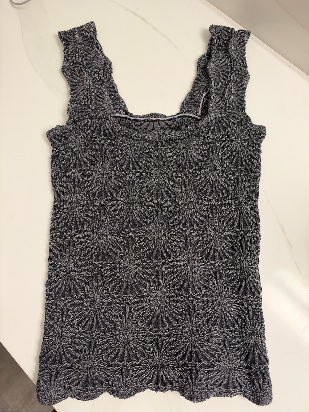 Free People Textured Knit Tank Top - Gray